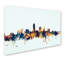 " Wrapped Canvas Wall Art - Michael Tompsett 'Cleveland Ohio Skyline Blue' Wall Art For Living Room, Bedroom, Or Office Décor - 12x19 "-18233252