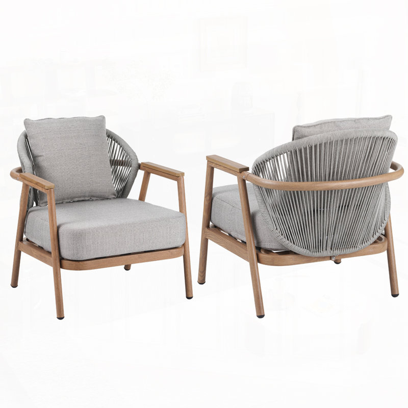 Fauteuil club d'extérieur, Teck