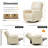 Swivel Glider Power Recliner Nursery Chair with Lumbar Support Pillow, Faux Leather-2083522753