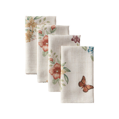 Ensemble de 4 serviettes Lenox Butterfly Meadow Fall multicolores - l 19 po x L 19 po