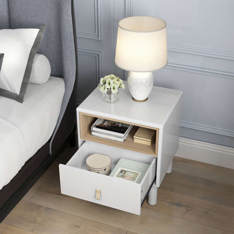 Single Drawer Bedside Table, Modern Style Bedside Table, Wooden Bedside Table, Bedside Table With Drawer, Side Table With Drawer, Compact Bedside Table, Nordic Style Bedside Table