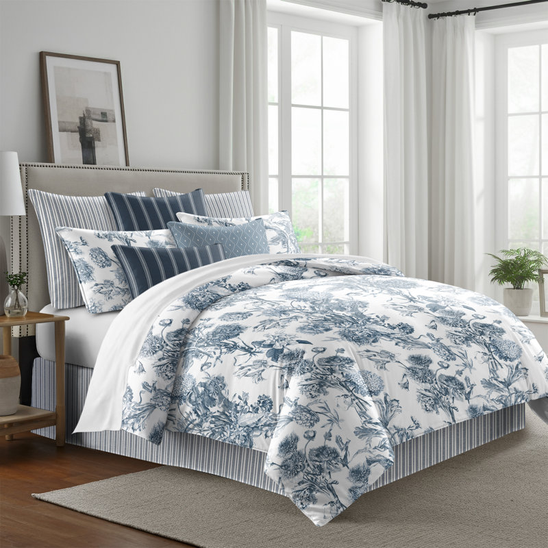 Alexandria White Cotton Coverlet Set, Full Coverlet + 7 Additional Pieces