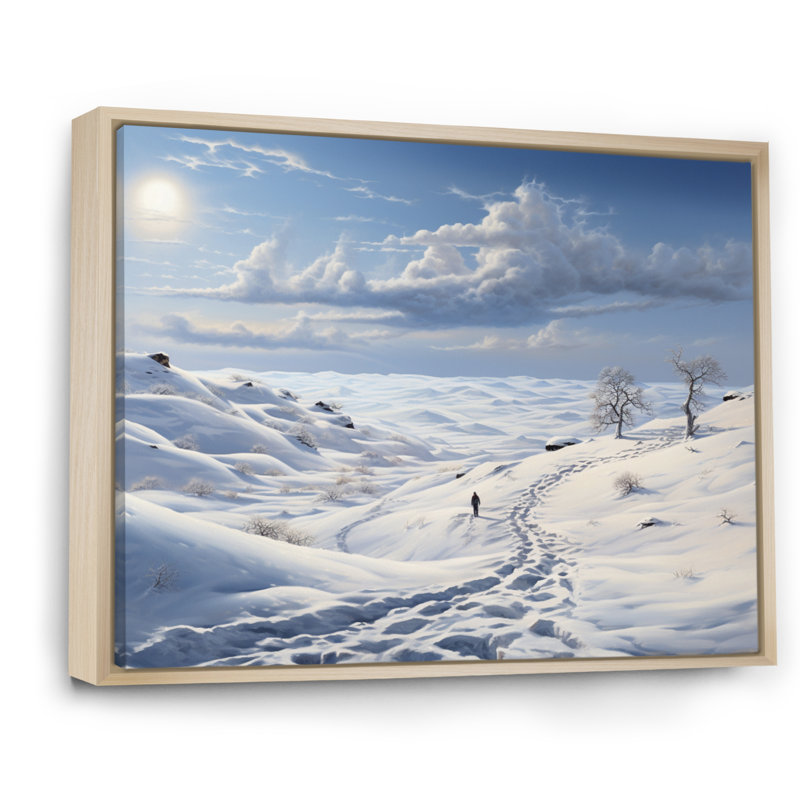 Paysage solitaire hivers - impression, Cadre naturel flottant, H 34 po x l 44 po x P 1,5 po