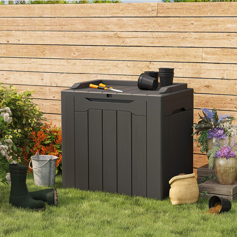 32 Gallon Black Polypropylene Lockable Deck Box