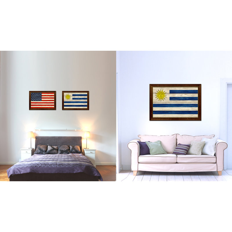 Reproduction d'art graphique sur toile encadrée, H 15 po x l 21 po x P 1 po, Encadrement brun