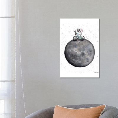 Bike On Moon by Rachel Nieman - Painting on Canvas