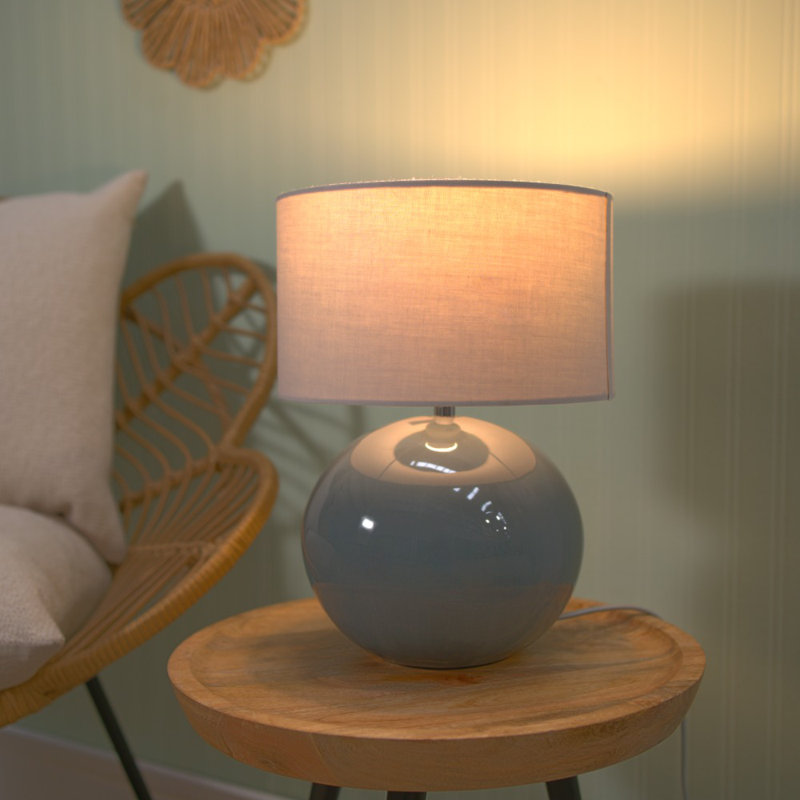 Motes Ceramic Table Lamp, No, Green, Grey