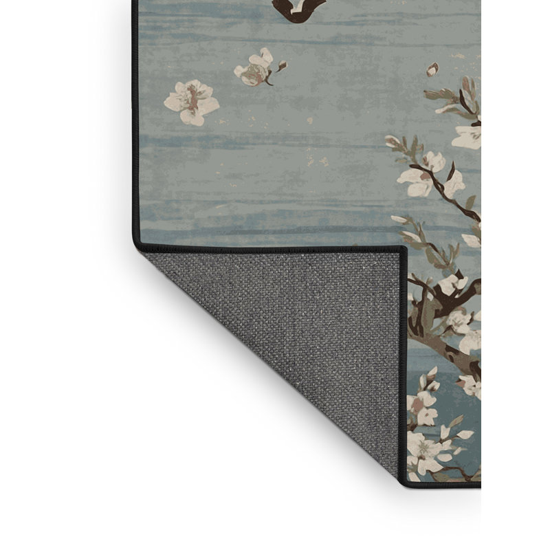 Tapis gris soyeux et moelleux, Rectangle 8 pi x 10 pi