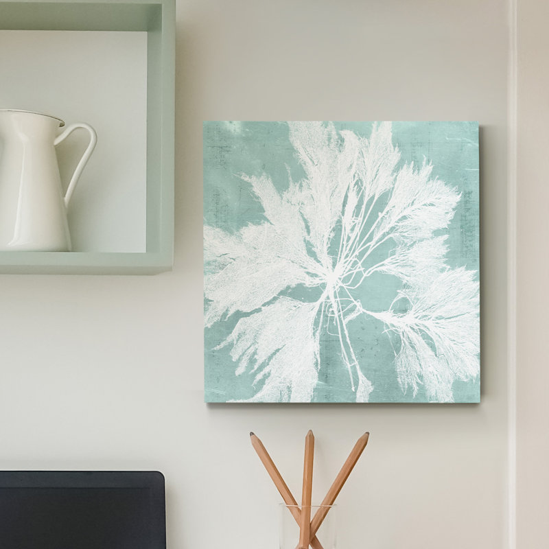 « algues on aqua vi », reproduction de peinture sur toile tendue, H 10 po x l 10 po x P 1,5 po