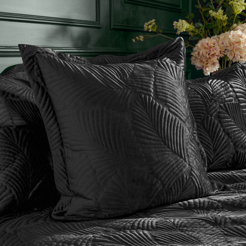 Palmeria Black Square Throw Cushion
