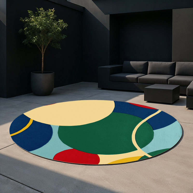 Tapis intérieur et extérieur Peppy Flair, Rond 5 pi
