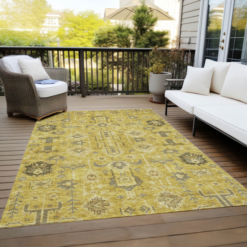 Killingly Washable Oriental Indoor / Outdoor Rug, Rectangle 2'6" x 3'10"