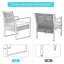 Ensemble de meubles de patio 3 pièces Bowmore avec chaises rembourrées en rotin et table en métal-445073397