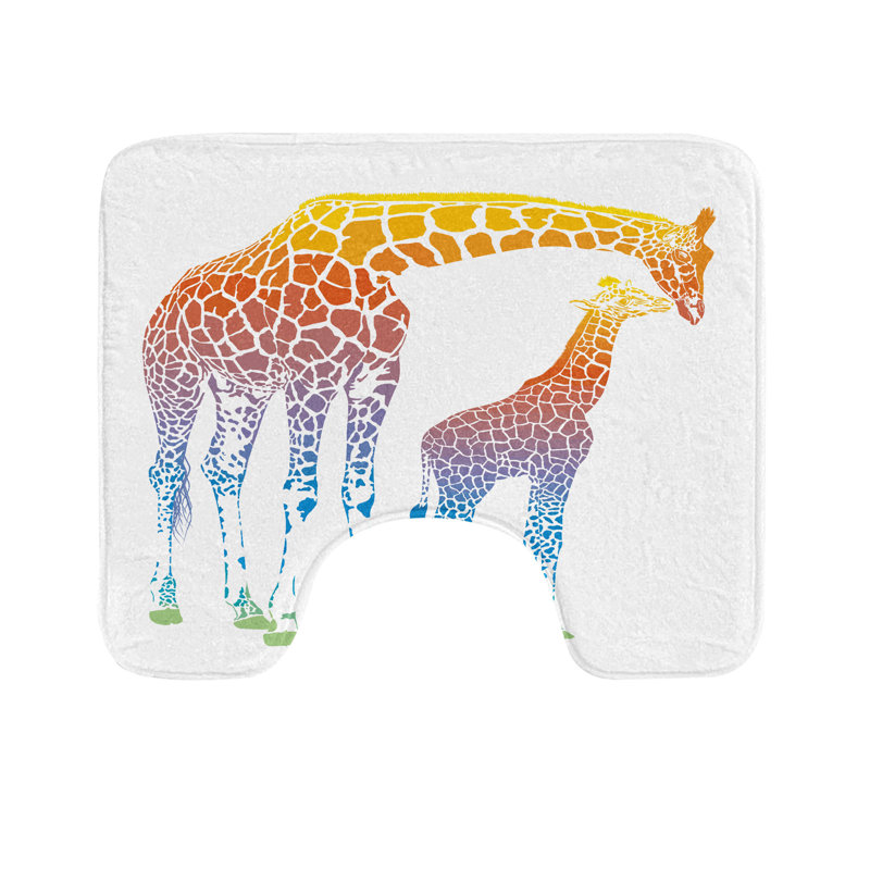 Tapis de salle de bain en forme de U Giraffe 20 "Multicolore