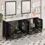 Meuble-lavabo noir avec lavabo en céramique, portes à fermeture en douceur, tablettes de rangement doubles et tiroir divisé - Armoire de salle de bain moderne avec beaucoup de rangement-117382982