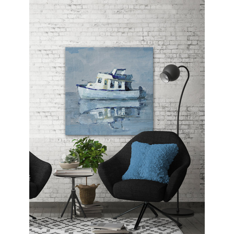 Fishing Trawler by Parvez Taj - Wrapped Canvas Painting, 20 cm H x 20 cm W