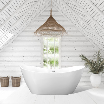 Alana 70.1'' x 31.5'' Soaking Acrylic Bathtub