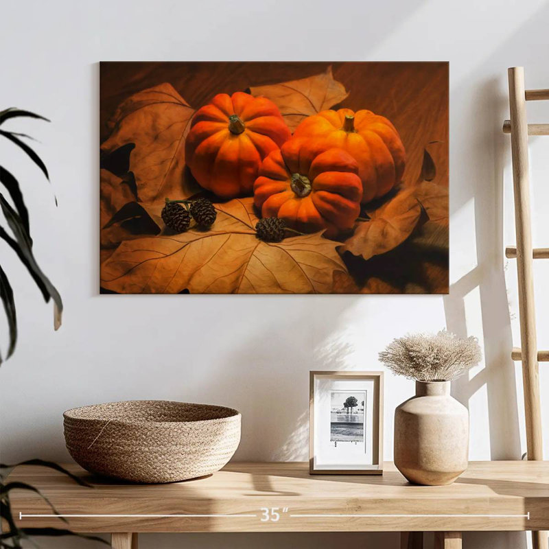 Pommes de pin et citrouilles Yarlin, H 16 po x l 24 po