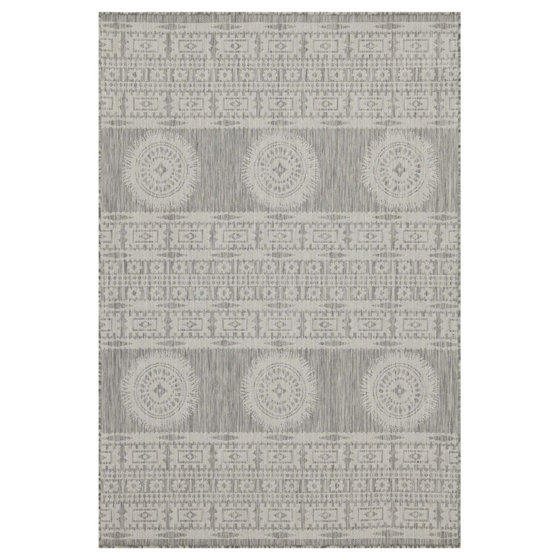 Sunshine Silver Indoor/Outdoor Area Rug, Rectangle 5'3" x 7'3