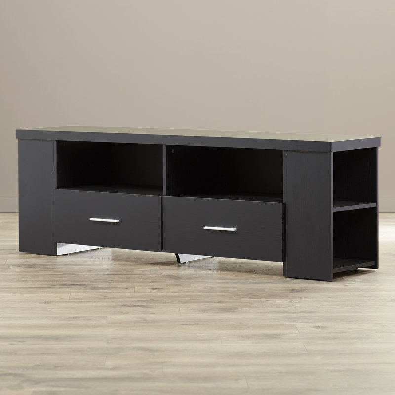 Meuble télé avec tablettes latérales pour téléviseur de 75 po ou moins Bairo