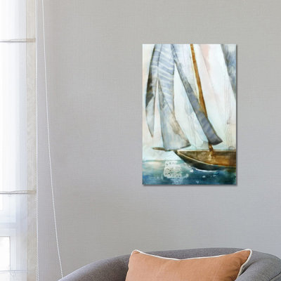 Sailboat Blues I by Edward Selkirk - Wrapped Canvas Painting