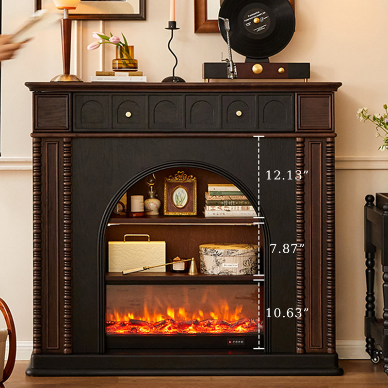 Foyer autoportant en bois massif Nut-Brown