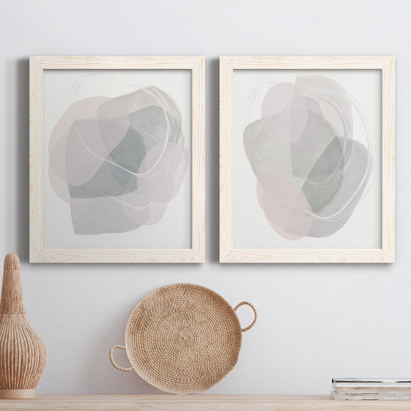 River Jewels I - ensemble de 2 peintures sur toile encadrées, H 31,5 po x l 47 po x P 1,5 po, Cadre blanc
