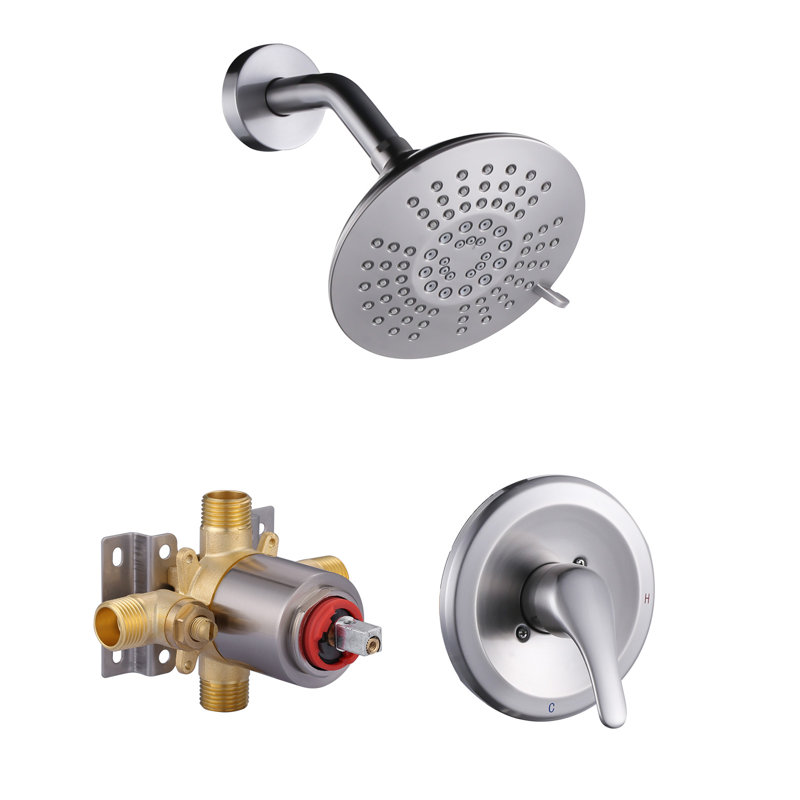 Robinet de douche à 5 jets 1,8 GPM avec équilibrage de pression, Nickel brossé