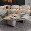 Round supercrystalline stone coffee table
