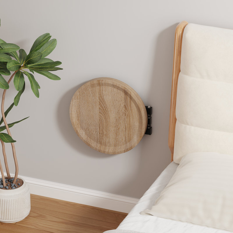 Bedside Table, Oak Round