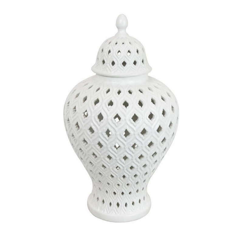 Pot en porcelaine Charito, Argent, H 18 po x l 10,25 po x P 10,25 po