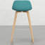 Tabourets revêtus de bleu (2) - hauteur de comptoir / bar de style Mid-Century (de 2) revêtus de tissu
