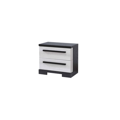 1pc Contemporary 2-Drawer Storage Nightstand