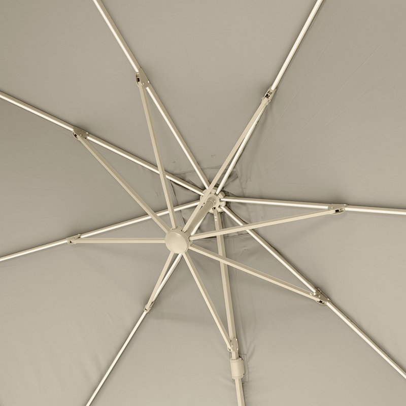 Aariyana 3m LED Lighting Square Parasol, Champagne, Sandstone