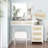 43.2'' Wide Vanity Set with Stool and Mirror
