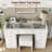 Vanity Desk Without Mirror, Makeup Vanity With 11 Drawers And Charging Station, Vanity With Storage For Bedroom, Home Office Computer Desk For Bedroom-695476343