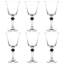 Ensemble de 6 verres à eau avec diamant fumé sur tige-386304590