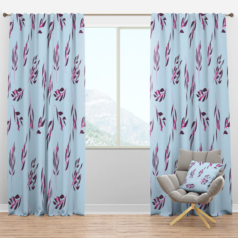 Panneau de rideau simple semi-diaphane avec passe-tringle Eucalyptus I, l 52 po x L 90 po