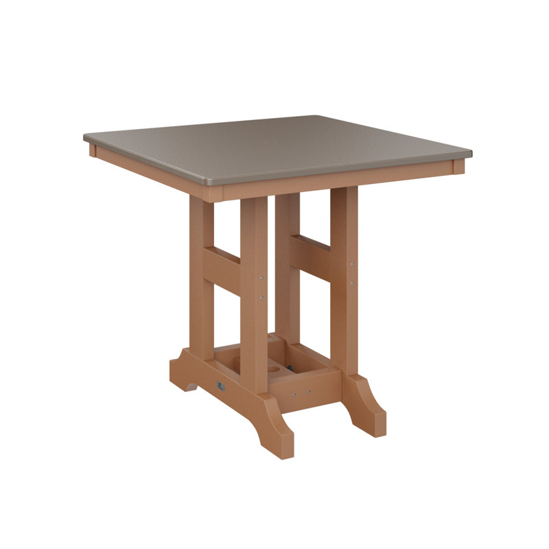 Table de salle à manger à hauteur de comptoir 33 po Berlin, Bronze martelé, Cèdre, H 35,5 po x l 33 po x P 33 po