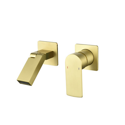 5" Single Handle Wall Mounted Modern Faucet for Bathroom, Rotatable Brass Bathroom Faucet
