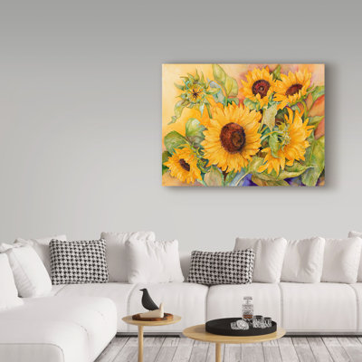 Deetra 'A Cutting of Sunflowers' Acrylic Painting Print on Wrapped Canvas