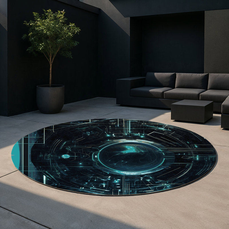 Tapis intérieur et extérieur Twilight Beam, Rond 5 pi