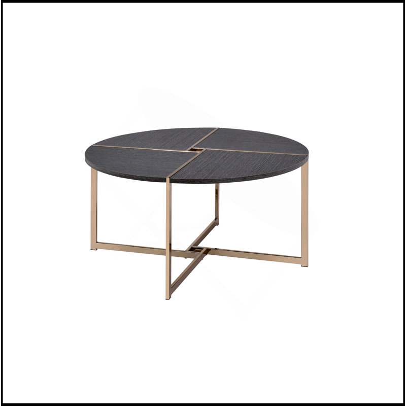 Table basse à finition noire et champagne