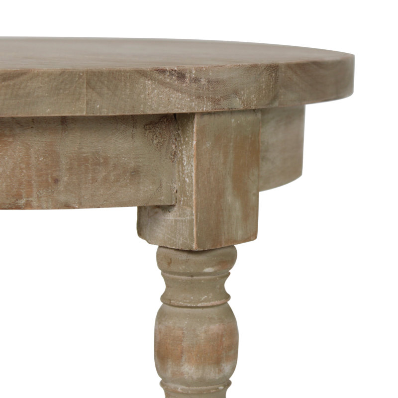 Aiden Round Solid Wood End Table, Natural