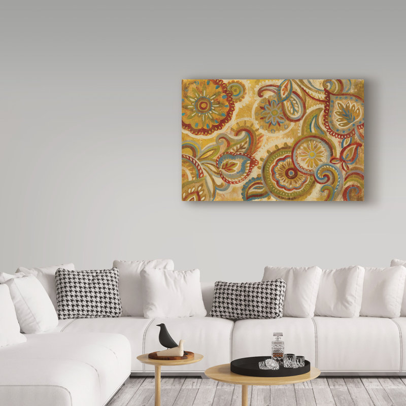 «Mandala and Paisley» par Louane, reproduction d'art sur toile tendue, H 16 po x l 24 po x P 2 po