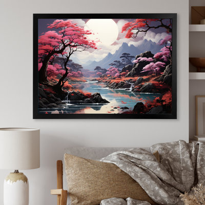 Magical Kawaii Moonlite River sur impression sur toile