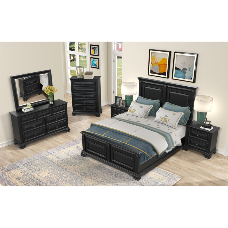 Ensemble de chambre standard 6 pièces Québec, Grand, Noir rétro