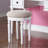 Bedroom Vanity In Contemporary Style, White Rubberwood, With Foldable Mirror, Padded Stool And Storage Drawers, Echoing Gilded Age Elegance, Simple Assembly Required Drawers For Cosmetic-1721809148