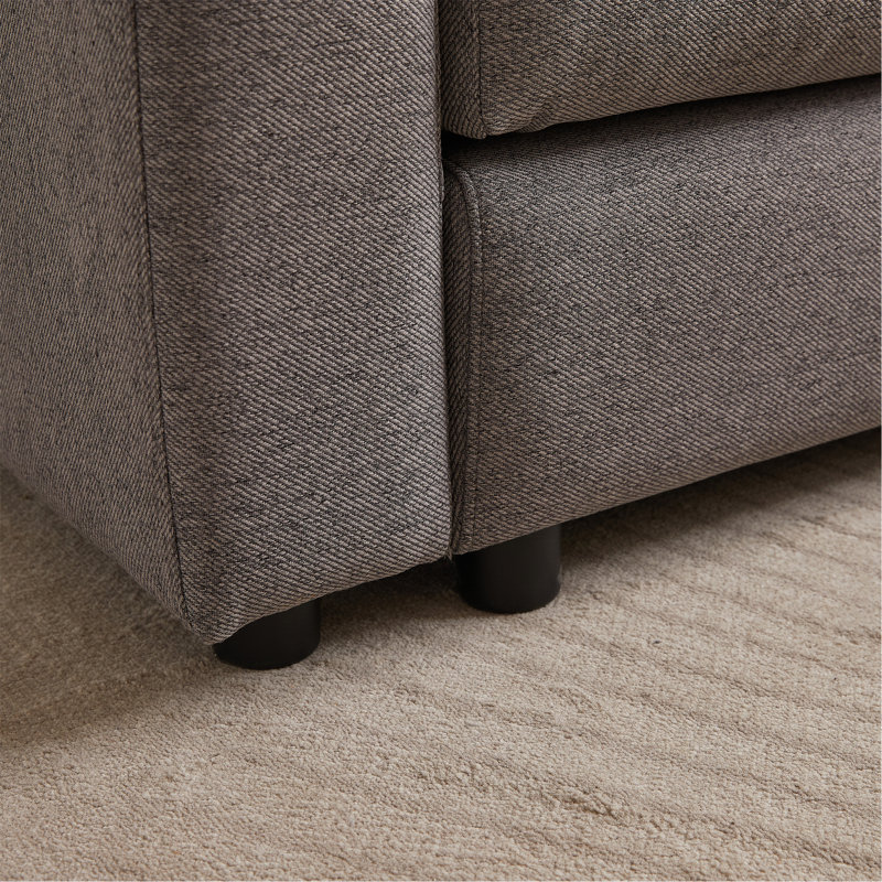 4-Piece 102'' L-Shape Sectional, Gray Fabric
