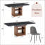 Ensemble de table de salle à manger extensible et chaises avec table coulissante de 59 à 71 pouces et chaises en lin et coton-130075810-130075809-130075811